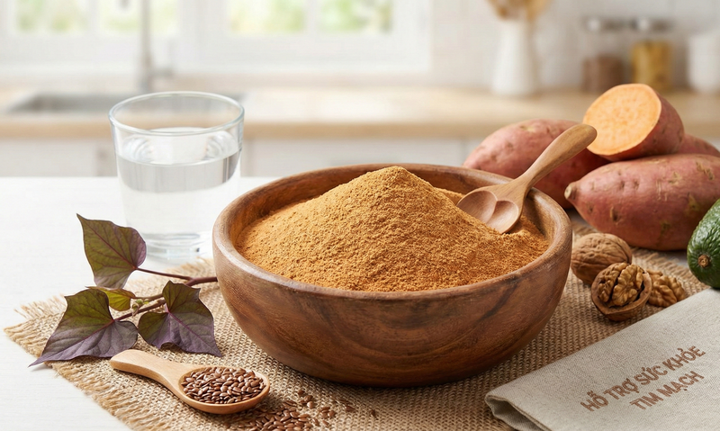 Bột khoai lang giúp cải thiện sức khỏe tim mạch