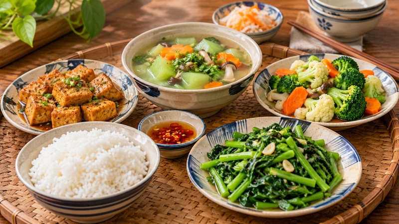 Kết hợp đa dạng thực phẩm giúp tăng sự phong phú của nguồn protein