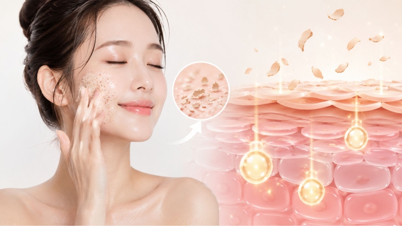Tẩy tế bào chết giúp da thông thoáng và hấp thu dưỡng chất tốt hơn