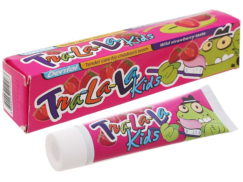 Kem đánh răng không chứa flour cho bé: Dental Tra La La Kids Strawberry