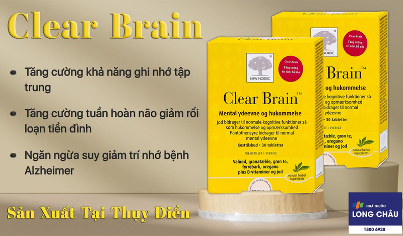 Viên uống Clear Brain New Nordic bổ não, tăng cường trí nhớ