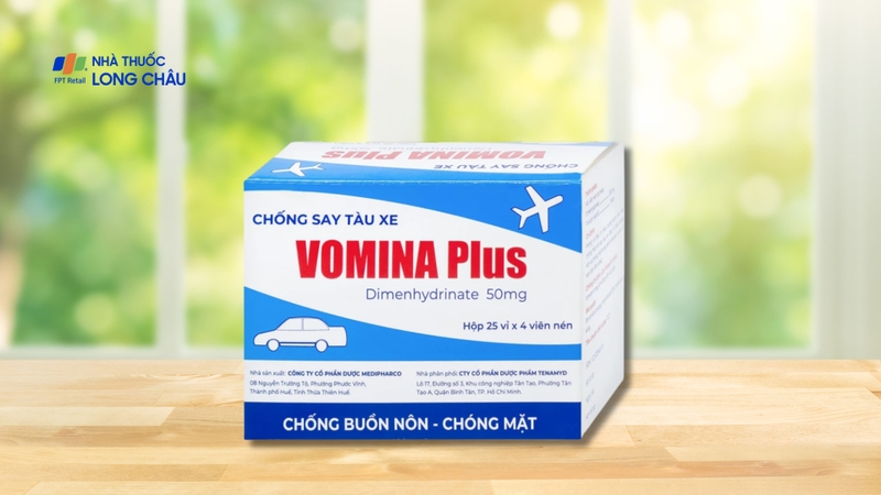 Thuốc Vomina Plus có thành phần hoạt chất chính là dimenhydrinat 50 mg