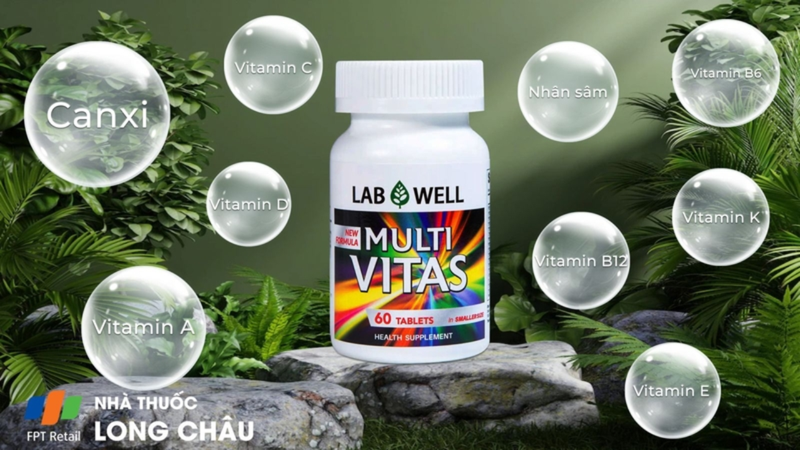 Viên uống Multi Vitas Lab Well bổ sung đa dạng vitamin và khoáng chất thiết yếu