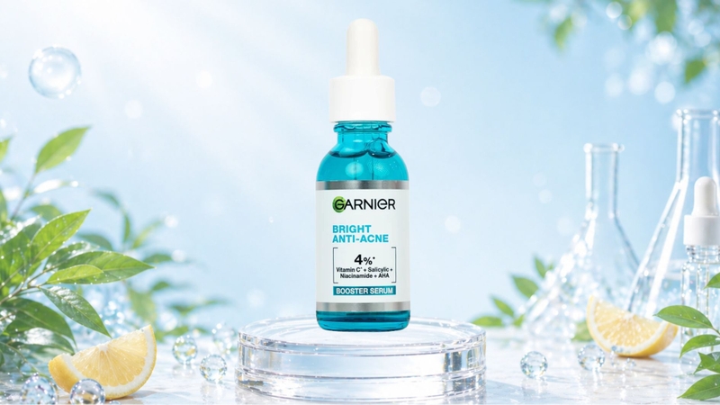 Serum Garnier Skin Naturals Bright Complete Anti Acne Booster là lựa chọn phù hợp dành cho da mụn nhạy cảm