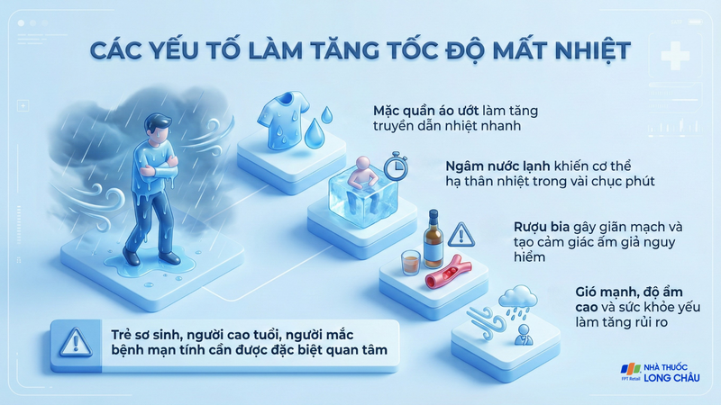 Các yếu tố làm tăng tốc độ mất nhiệt