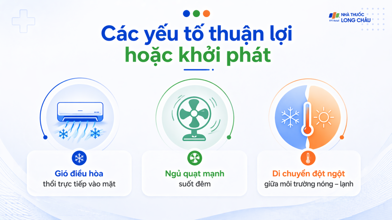Các yếu tố thuận lợi hoặc khởi phát liệt dây thần kinh số 7