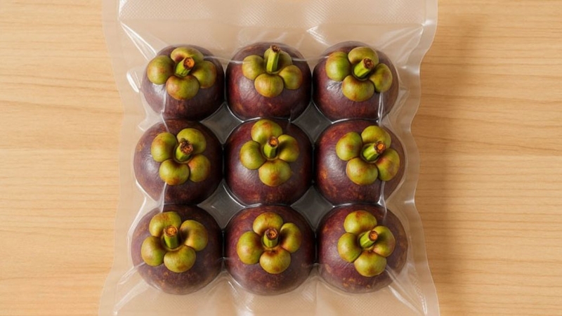 Hút chân không sẽ giúp bảo quản măng cụt được lâu hơn