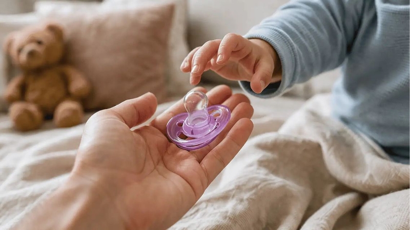 Không ít bậc cha mẹ lúng túng không biết cách cai ti giả cho bé