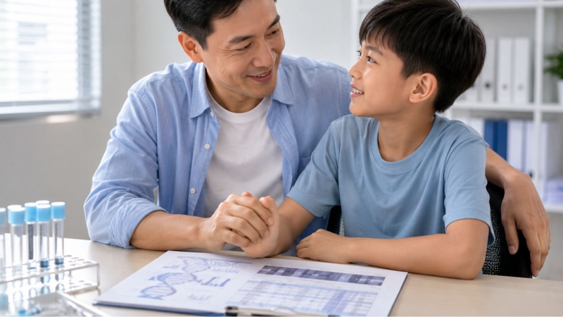 Xác suất đạt trên 99,99% cho thấy có quan hệ huyết thống