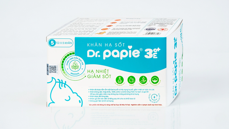 Hình ảnh khăn hạ sốt Dr.Papie 3M0+