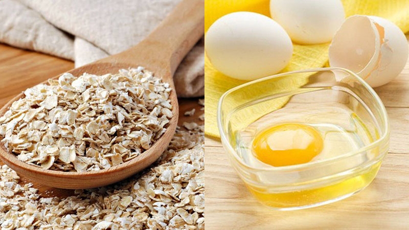 Yến mạch kết hợp lòng trắng trứng gà là một trong những cách dùng yến mạch dưỡng da