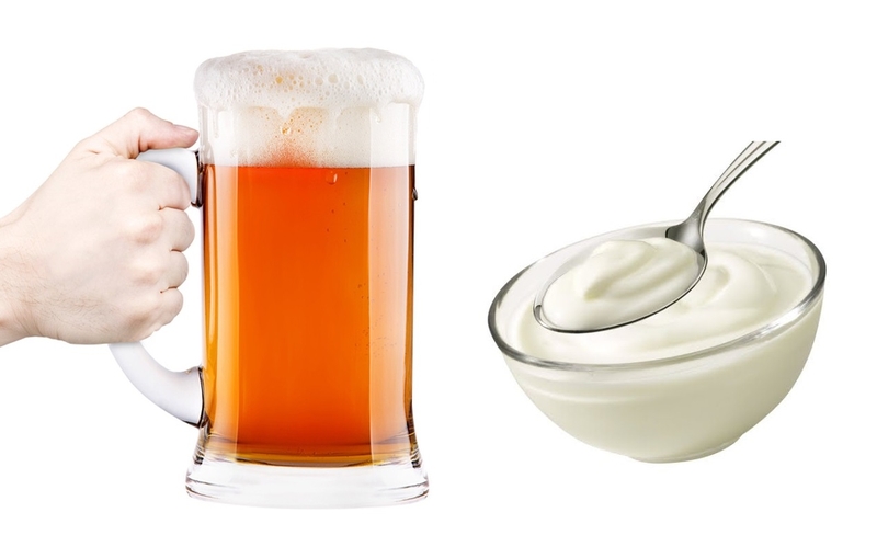 Cách gội đầu bằng bia và sữa chua