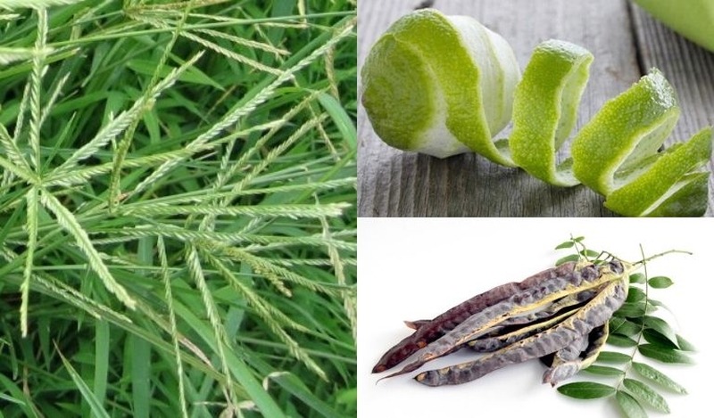 Có thể nấu cỏ mần trầu, vỏ bưởi và bồ kết để gội trực tiếp lên tóc