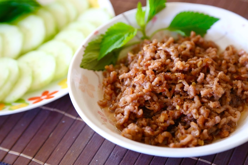 cách làm thịt chưng mắm tép 1