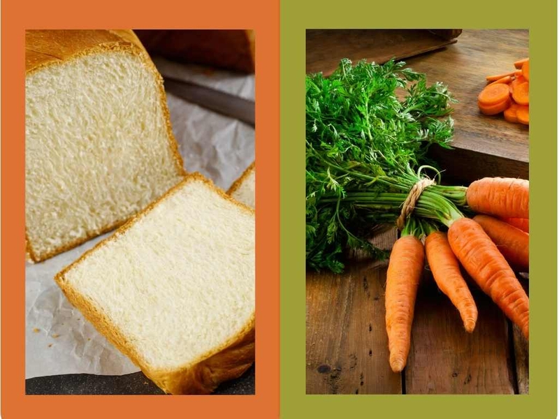 Bánh mì kết hợp với cà rốt giúp bổ sung vitamin A