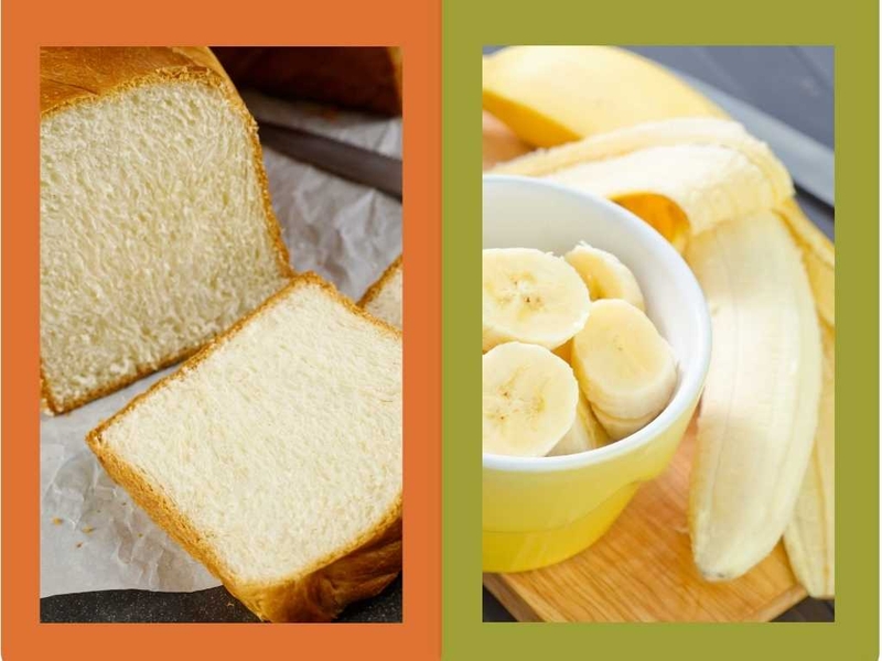 Chuối kết hợp cùng bánh mì nấu cháo ăn dặm