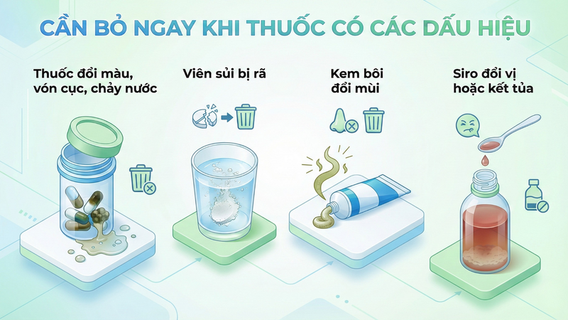 Cần bỏ ngay khi thuốc có các dấu hiệu