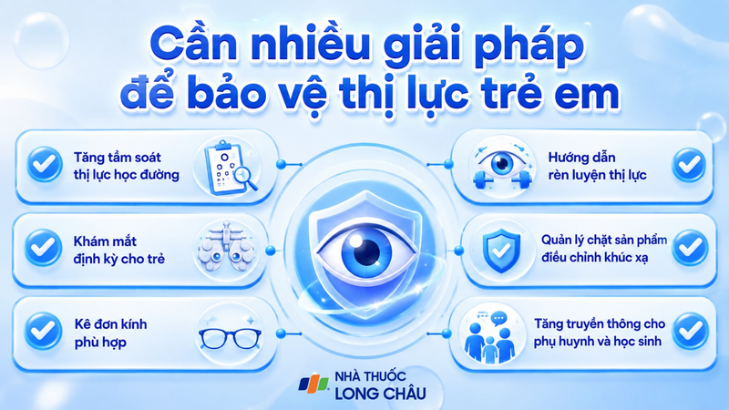 Khám mắt định kỳ và duy trì thói quen học tập phù hợp giúp bảo vệ thị lực trẻ