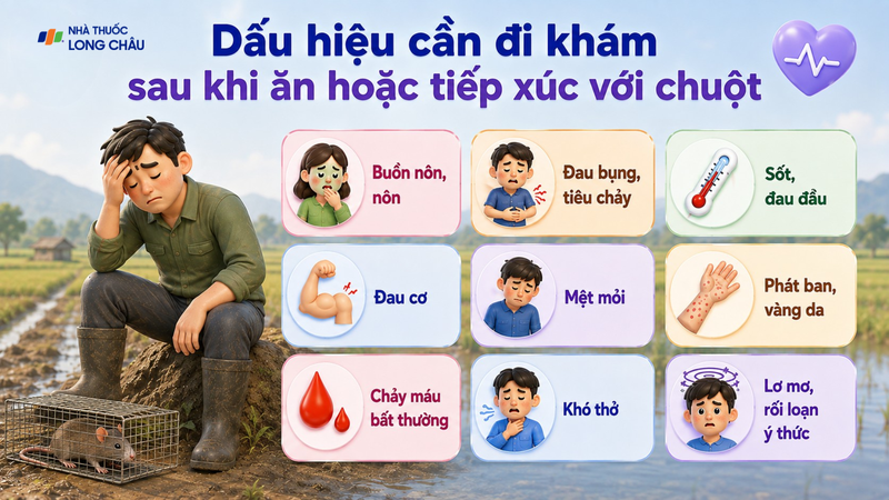 Các dấu hiệu cần đi khám sau khi ăn hoặc tiếp xúc với chuột