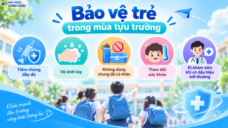 Tiêm chủng và giữ vệ sinh giúp giảm nguy cơ mắc bệnh khi trẻ đến trường