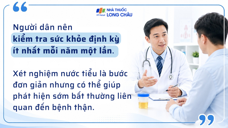 Xét nghiệm nước tiểu định kỳ giúp phát hiện sớm bất thường ở thận
