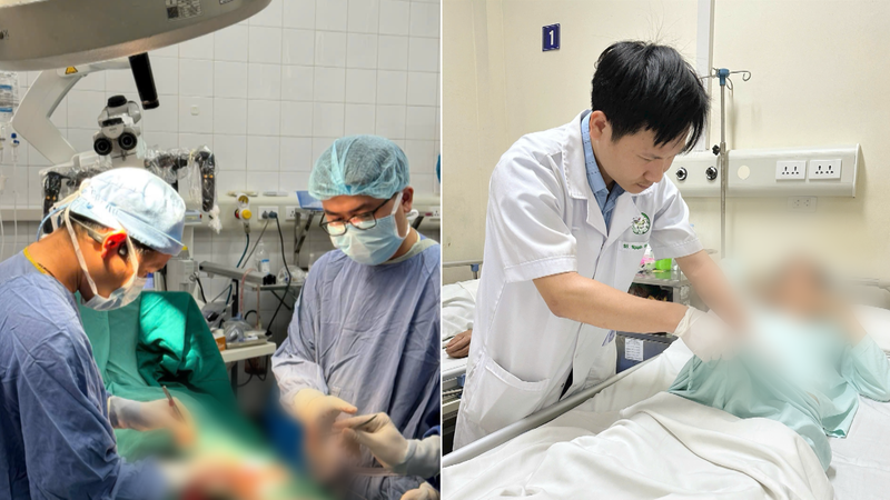 Các bác sĩ tiến hành cấp cứu và vi phẫu để bảo tồn chức năng sinh lý, sinh sản cho bệnh nhân