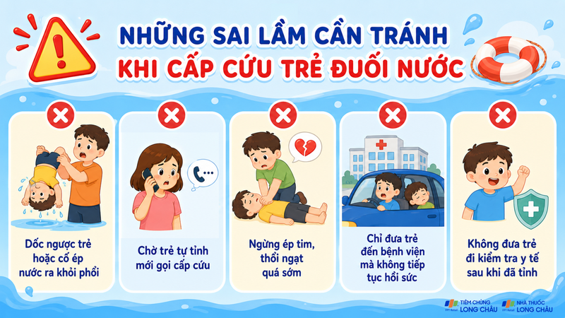 Tránh các sai lầm làm mất thời gian vàng và giảm cơ hội cứu sống trẻ