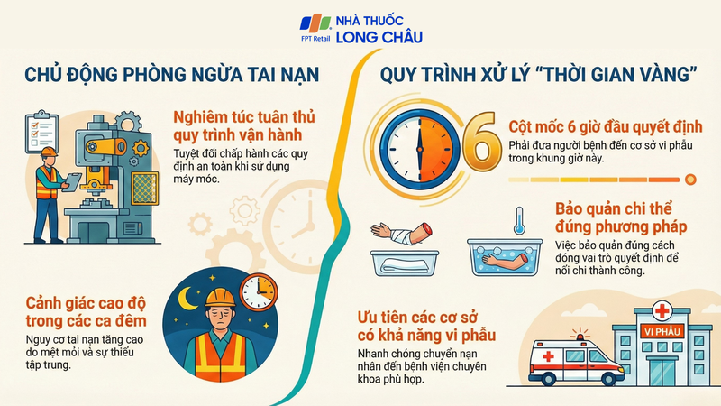 Xử trí kịp thời quyết định khả năng nối chi thành công
