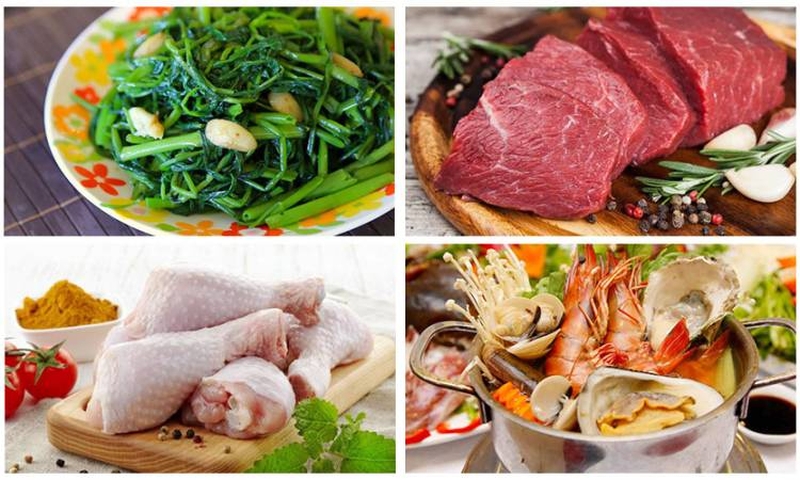 Bạn phải biết tất cả các nhóm thực phẩm không nên ăn trong thời gian hồi phục như trứng, hải sản, thịt gà, thịt bò