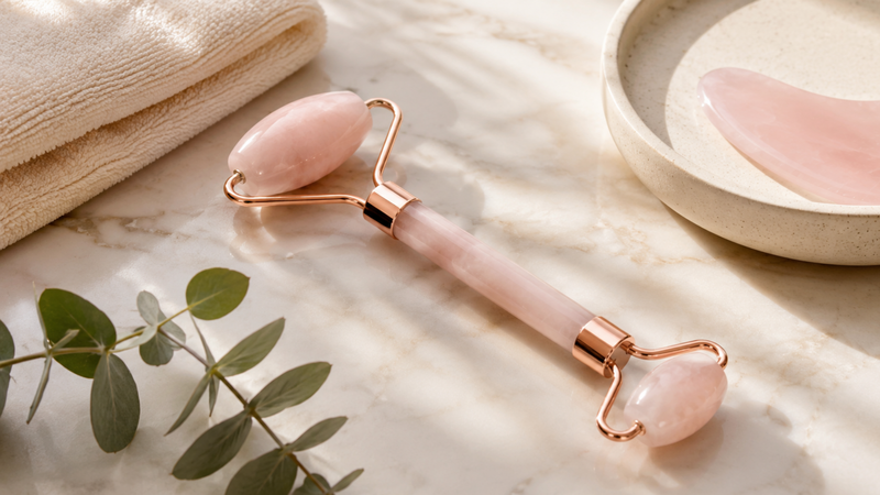 Massage bằng cây lăn mặt giúp da thư giãn và tươi tắn hơn