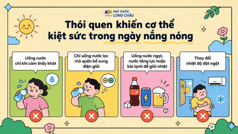 Những thói quen khiến cơ thể kiệt sức trong ngày nắng nóng