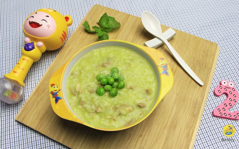 Cháo đậu Hà lan nấu thịt bò