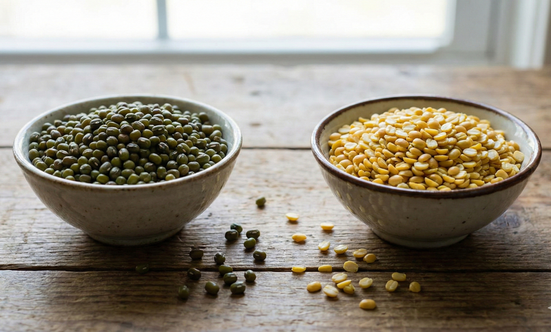 Đậu xanh nguyên hạt và đậu xanh cà vỏ
