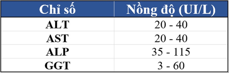 Chỉ số gan nhiễm mỡ bình thường