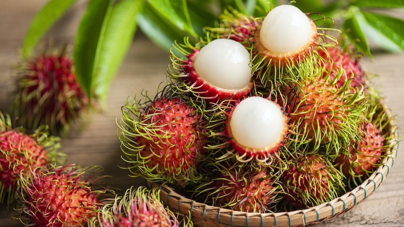 Chôm chôm Thái nổi bật với lớp thịt quả dày, ngọt thanh và mọng nước