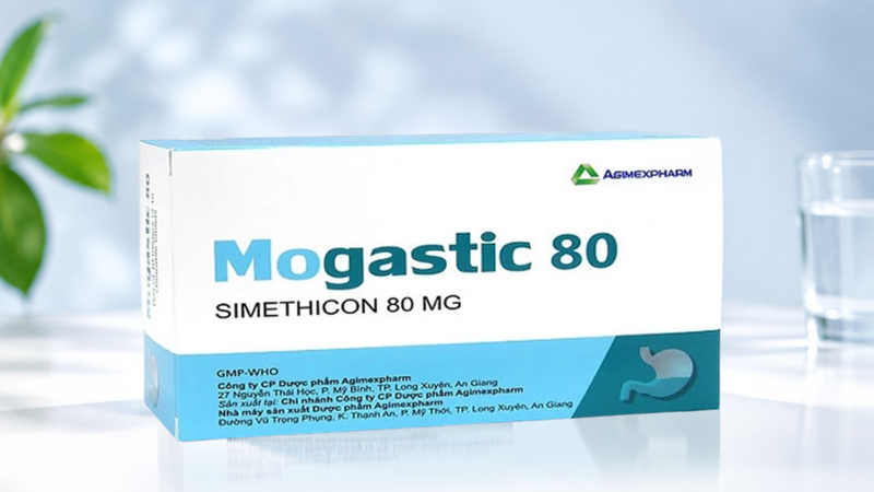 Viên nhai chứa simethicone, giúp giảm triệu chứng đầy hơi, chướng bụng và khó chịu do tích tụ khí trong đường tiêu hóa