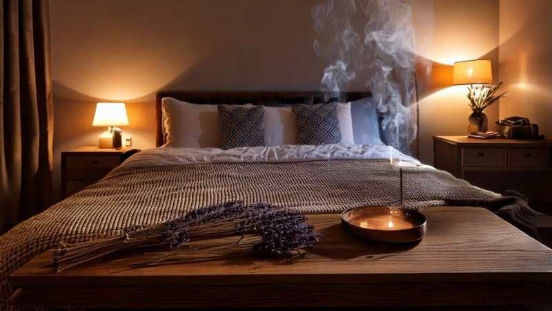 Lưu ý đốt trầm hương trong phòng ngủ có thể gây hỏa hoạn nếu để gần vật liệu dễ cháy
