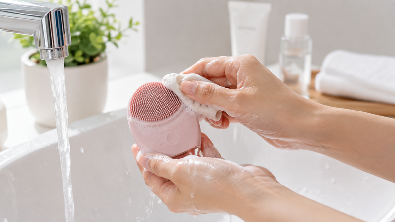 Vệ sinh máy rửa mặt sau mỗi lần dùng giúp giảm nguy cơ kích ứng da mặt