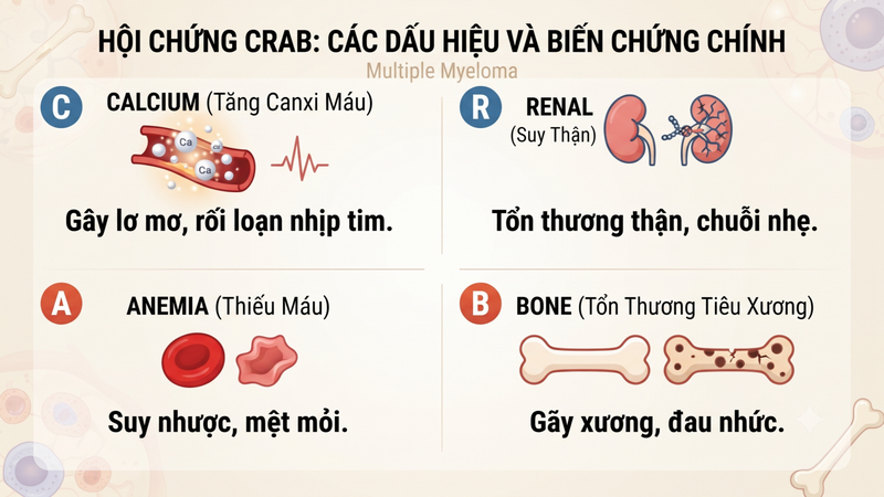 Hội chứng CRAB là triệu chứng điển hình của bệnh đa u tủy xương