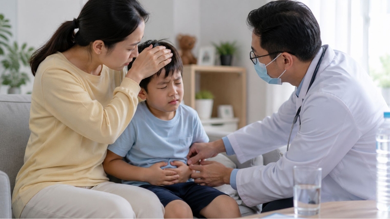 Đau bụng kéo dài kèm sốt hoặc mất nước cần được thăm khám sớm