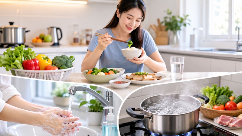 Ăn chín uống sôi, rửa tay sạch trước khi ăn giúp bảo vệ sức khỏe đường ruột
