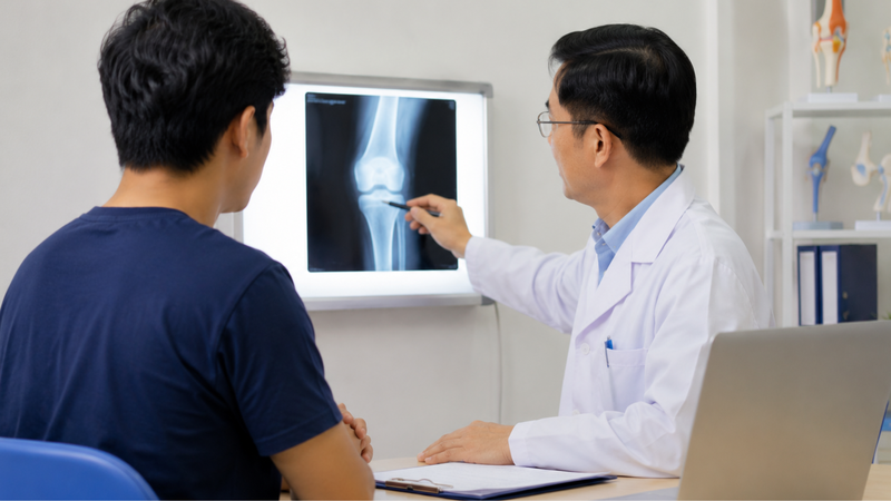 Chụp X-quang giúp bác sĩ đánh giá tổn thương xương và cấu trúc khớp gối