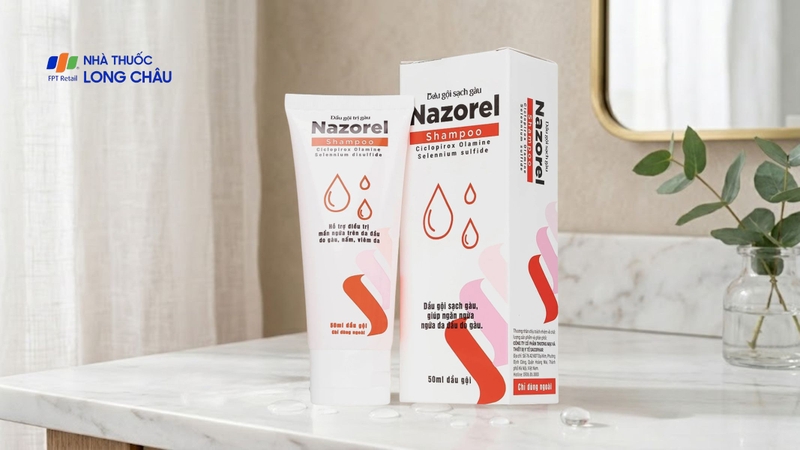 Dầu gội sạch gàu, giảm ngứa Nazorel shampoo 50ml
