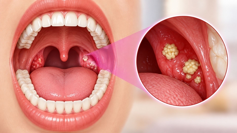 Dấu hiệu viêm amidan thường gồm đau họng, amidan sưng đỏ và khó nuốt