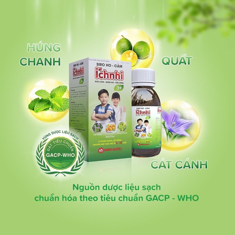 Đẩy lùi cảm, ho hiệu quả cho trẻ với Siro Ích Nhi 3+