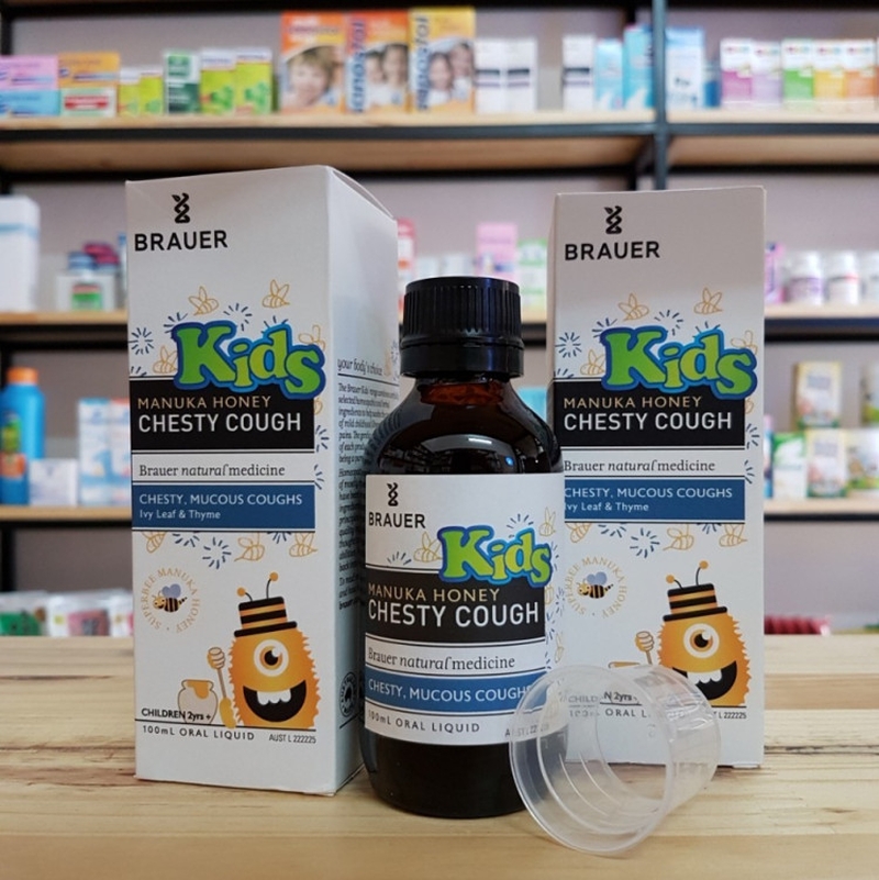 Đẩy lùi ho, đờm ở trẻ nhỏ với Brauer Kids Manuka Honey Chesty Cough 100ml 1