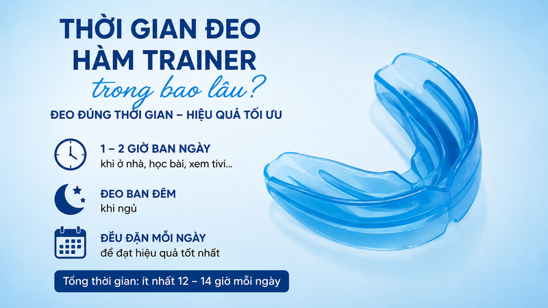 Thời gian đeo hàm Trainer mỗi ngày theo khuyến nghị của các chuyên gia chỉnh nha