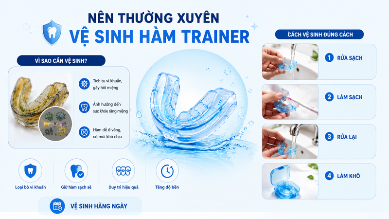 Nên vệ sinh hàm Trainer thường xuyên