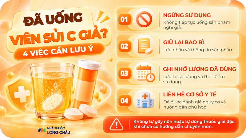 Những việc cần làm khi nghi ngờ đã sử dụng viên sủi C giả chứa chất bảo quản quá mức