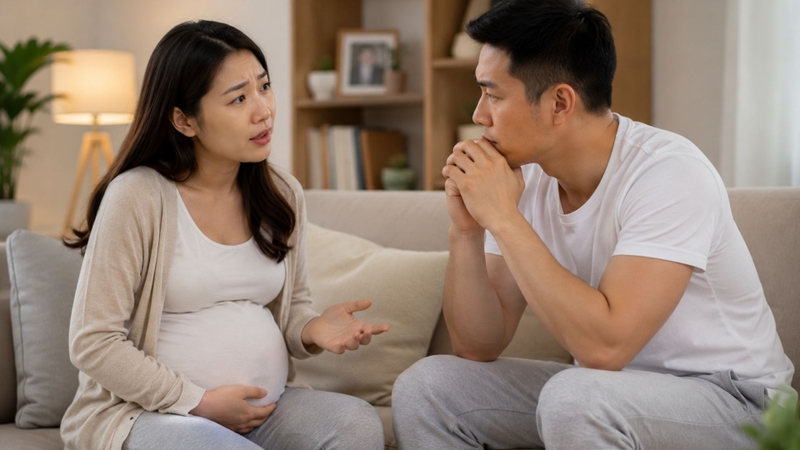 Mẹ bầu nên chia sẻ cùng chồng khi có bất thường trong chỉ số độ mờ da gáy